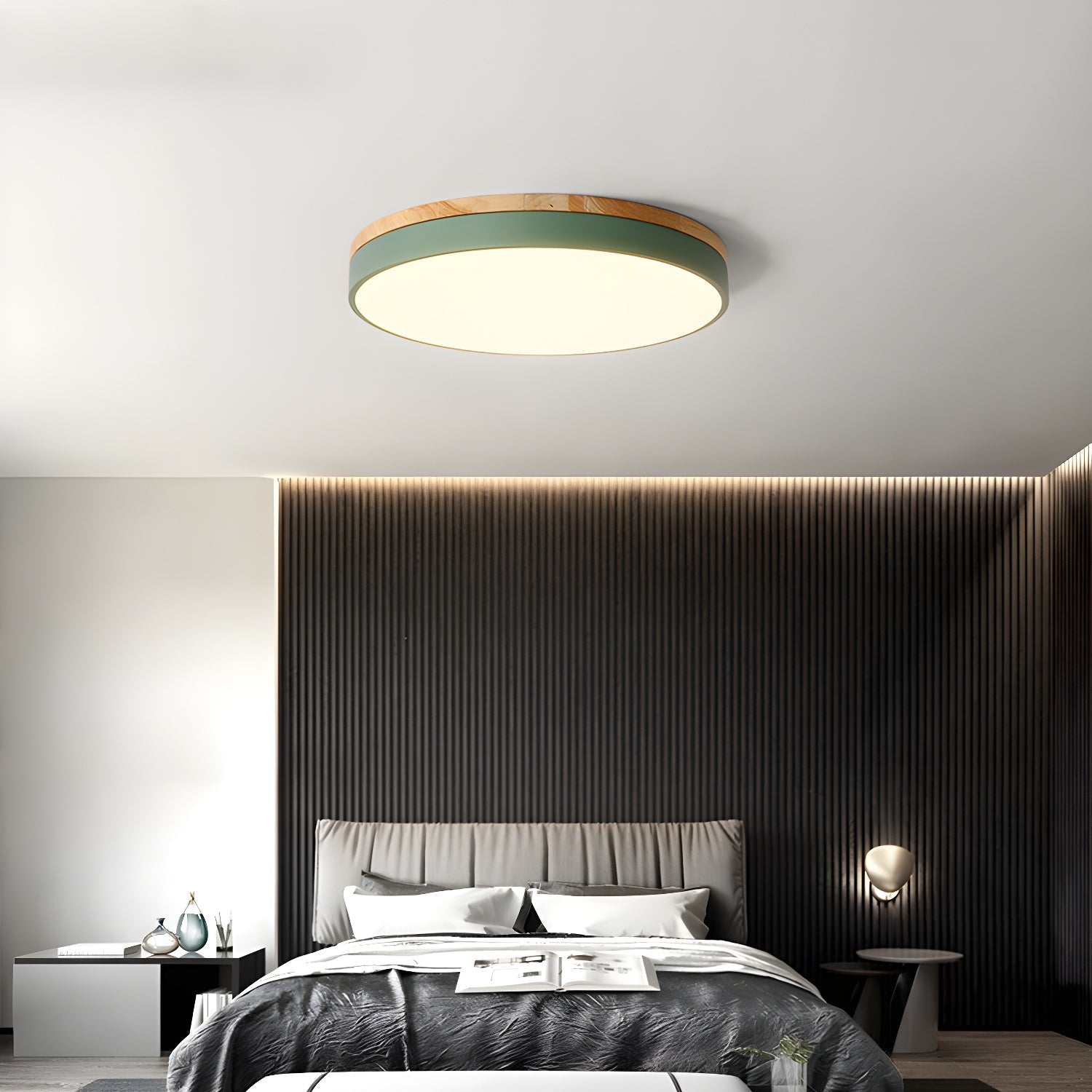 Clairshire Circular Wood Flush Mount Ceiling Light