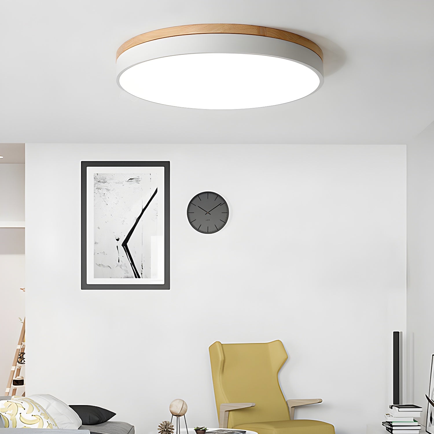 Clairshire Circular Wood Flush Mount Ceiling Light
