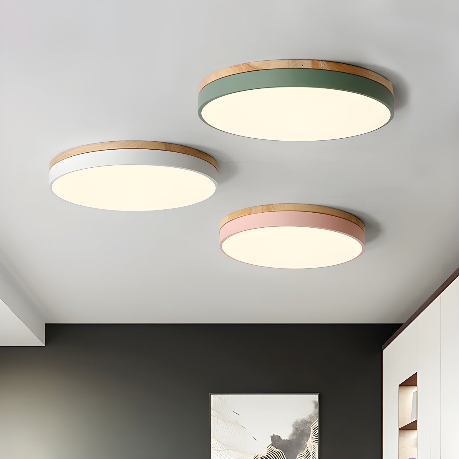 Clairshire Circular Wood Flush Mount Ceiling Light