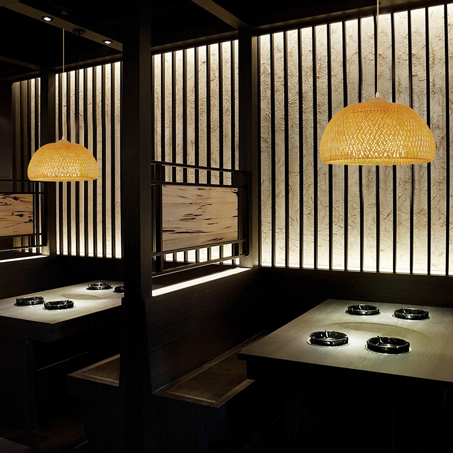 Trtvin Unique Natural Bamboo Pendant Light