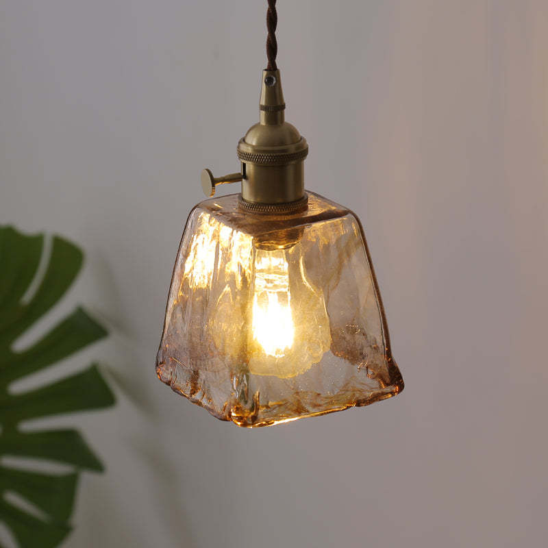 Arisha Vintage Style Industrial Pendant Light Retro Glass Brass - Neutral Decor