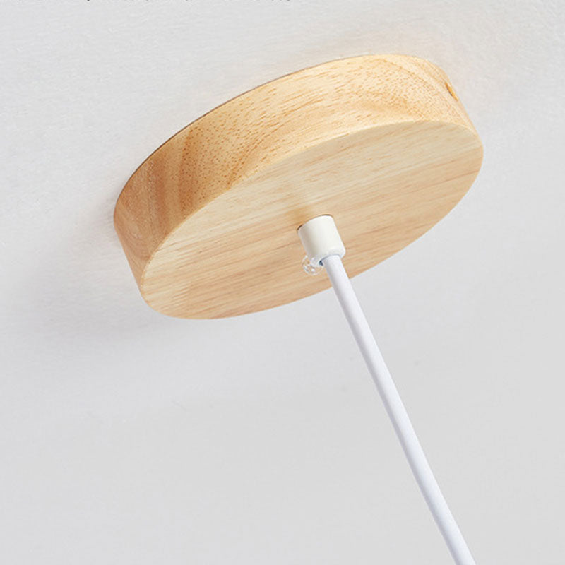 Muto Cylindrical Wood Pendant Light for Bedroom Kitchen Island - Neutral Decor
