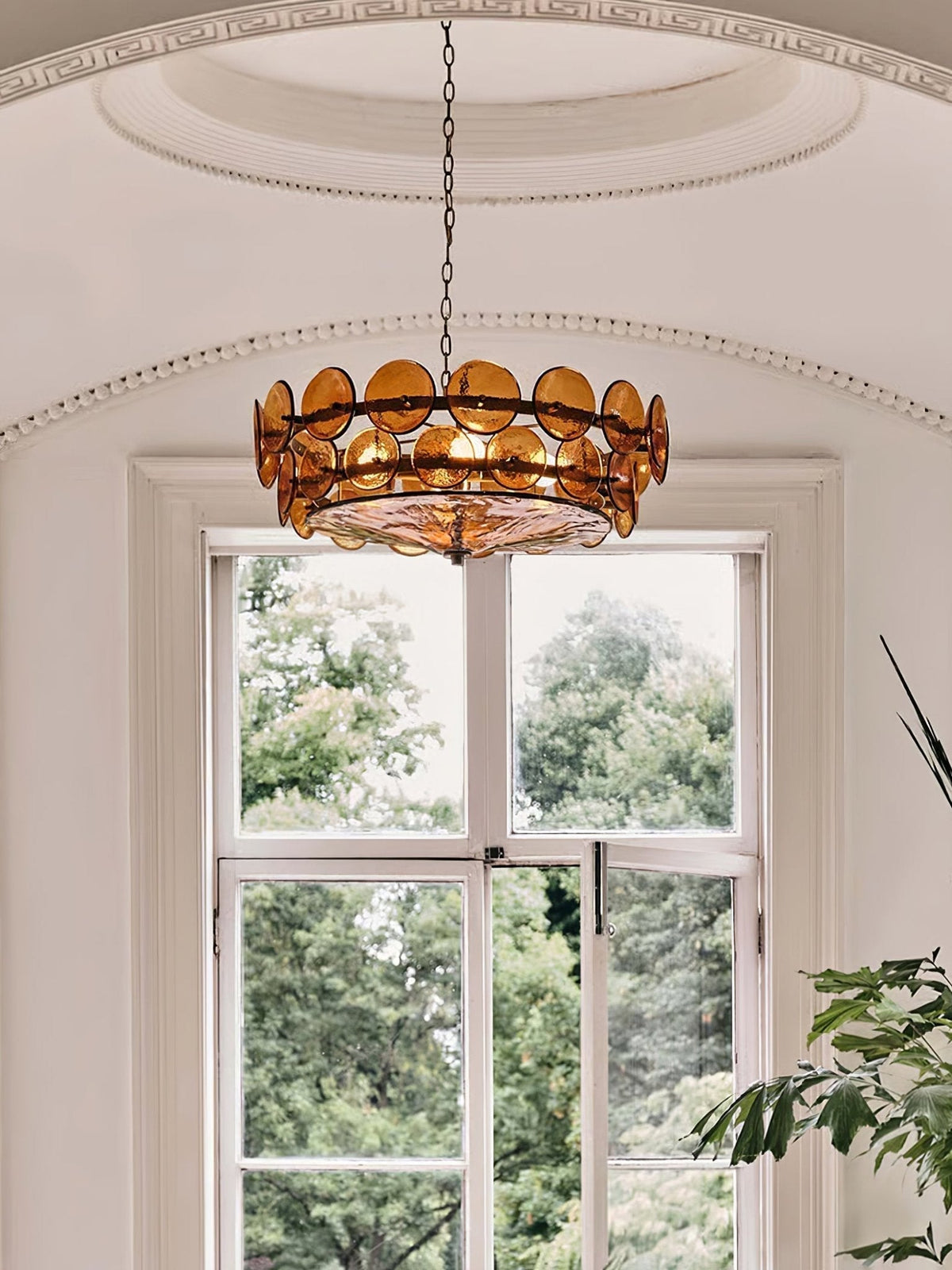 Eirinena Chandelier Murano Glass Disc Vintage