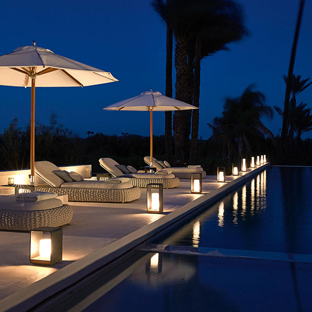 Ray Minimalist Cuboid Candle Outdoor Floor Lamp Garden - Neutral Decor