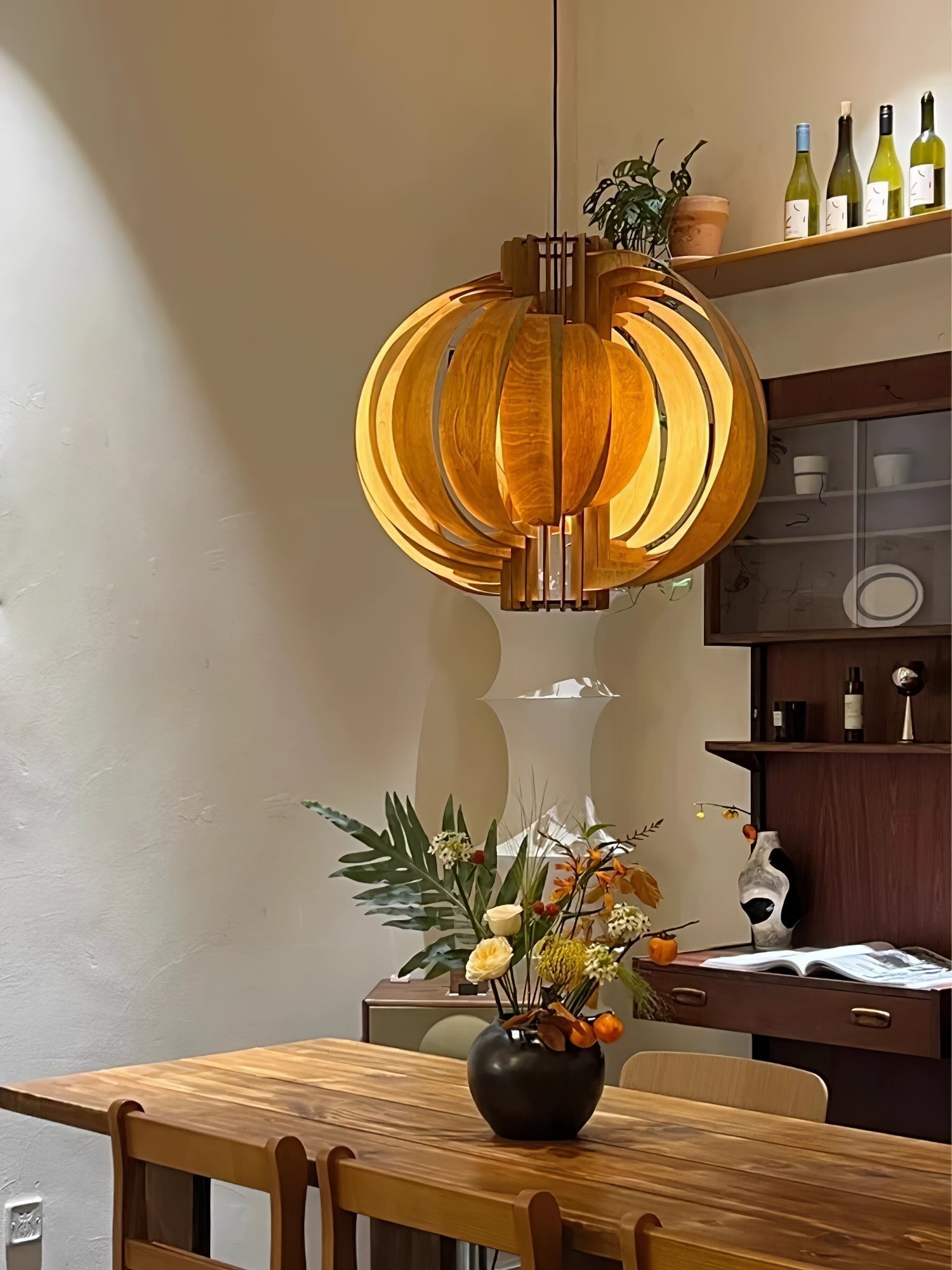 Ivraeus Premium Elegance Ring Wood Pendant Light