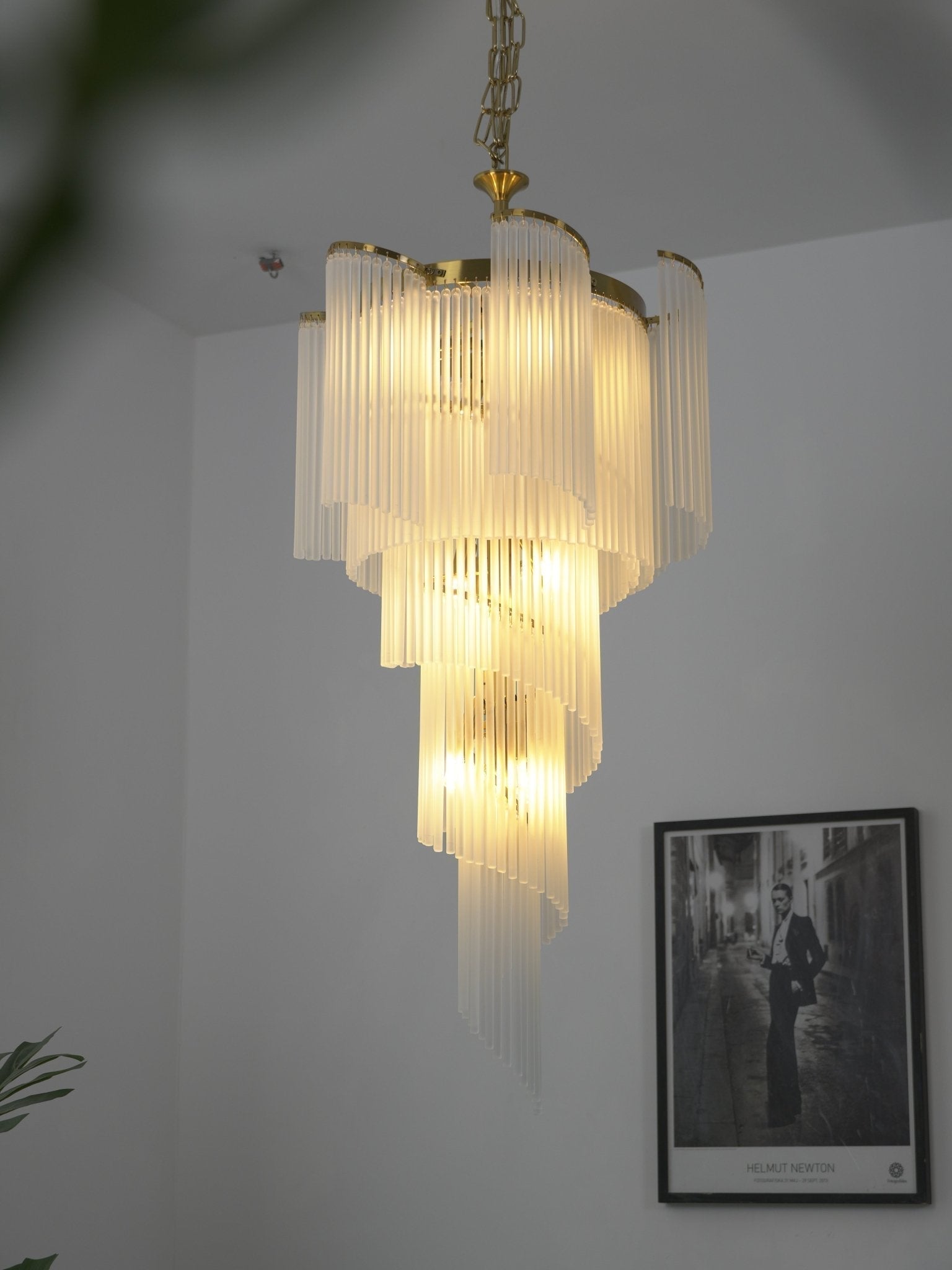 Daxv Ornate Spiral Cascade Glass Chandelier