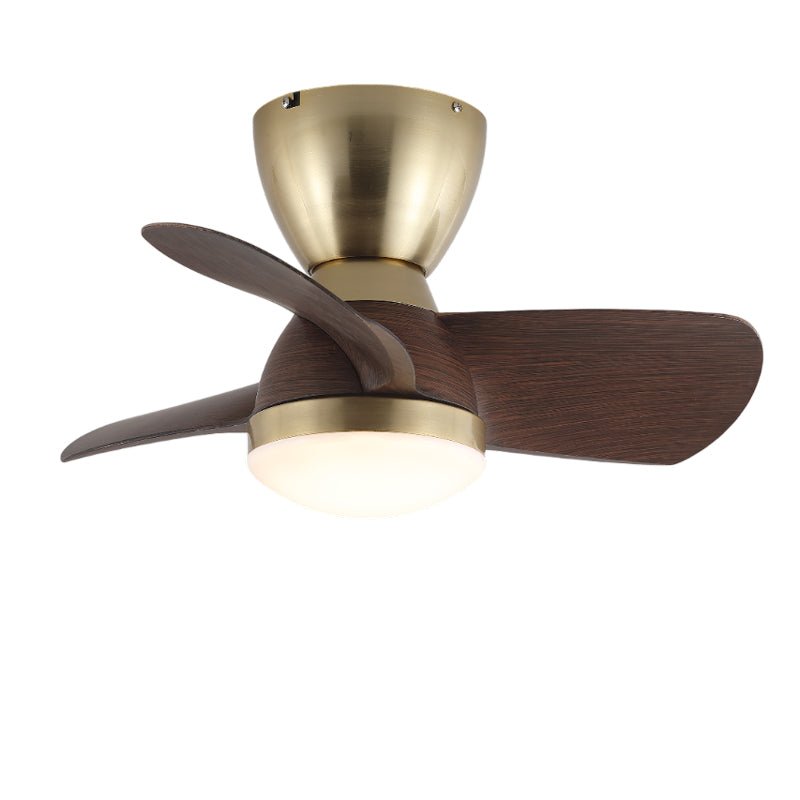 Aldiian Minimalist Brass Wood Ceiling Fan Light