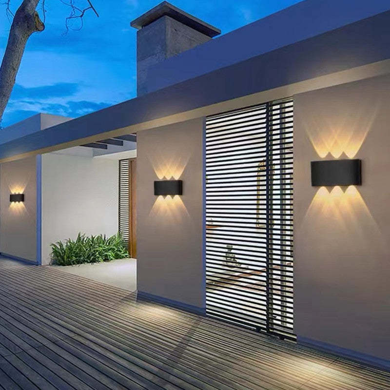 Ray Modern Rectangular Outdoor Wall Lamp Water-Wave - Neutral Decor