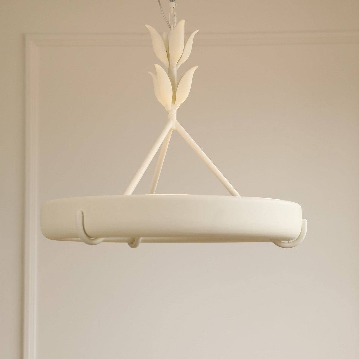 Eixor Chandelier Plaster White Floral Shape Minimalist