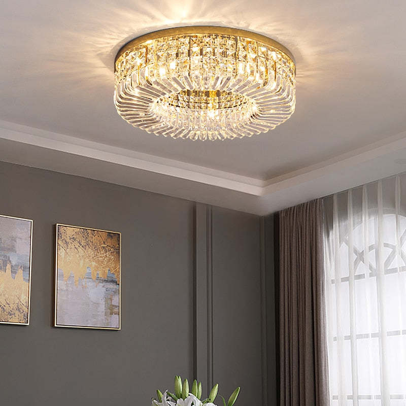 Kristy Luxury Flush Mount /Crystal Ceiling Light - Neutral Decor