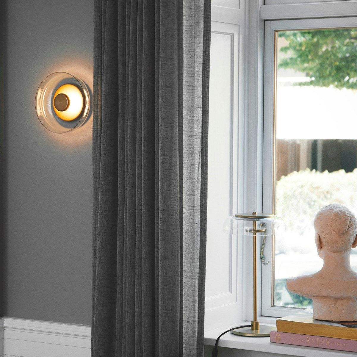Aether Brass Glass Wall Light