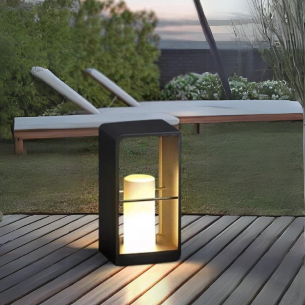Ray Minimalist Cuboid Candle Outdoor Floor Lamp Garden - Neutral Decor