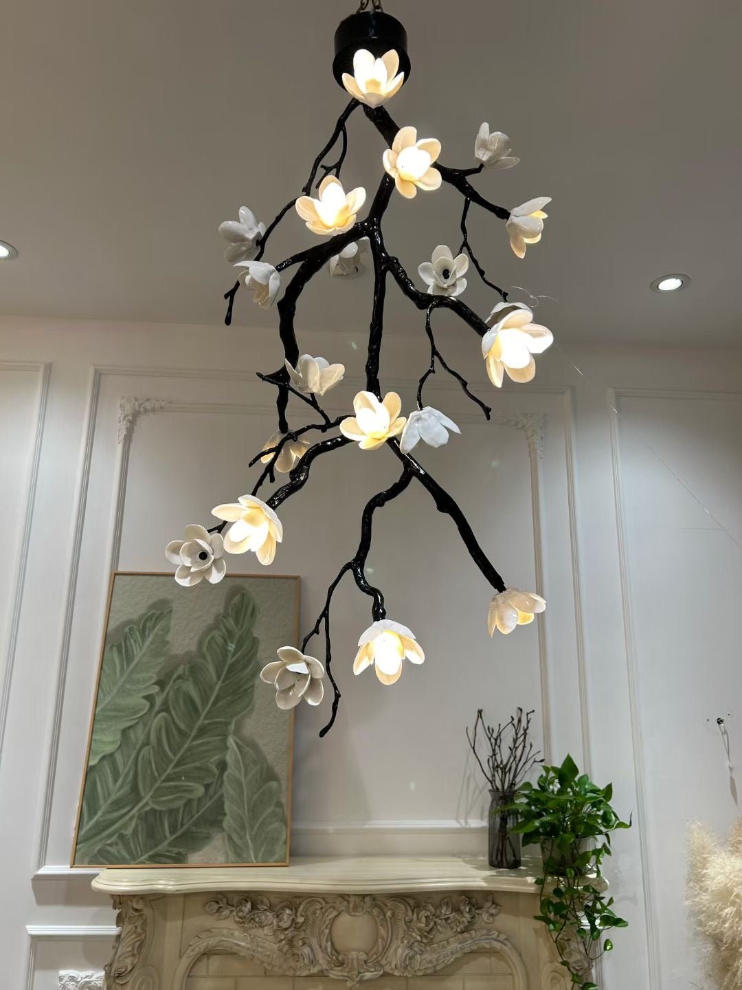 Rae Chandelier Black Branch Flower