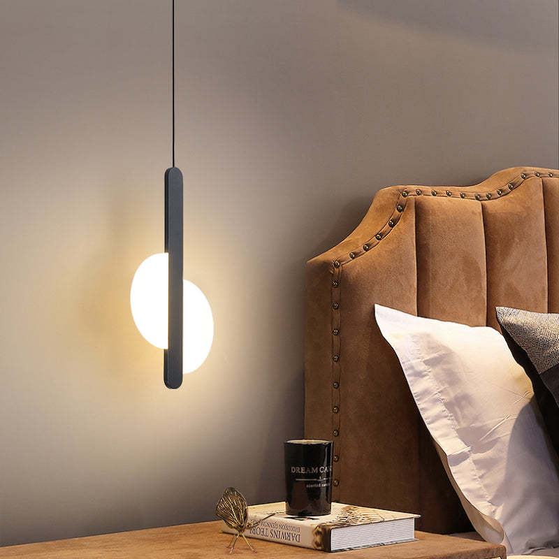 Arisha Modern Minimalist LED Hanging Pendant Lights Black White Bedroom - Neutral Decor