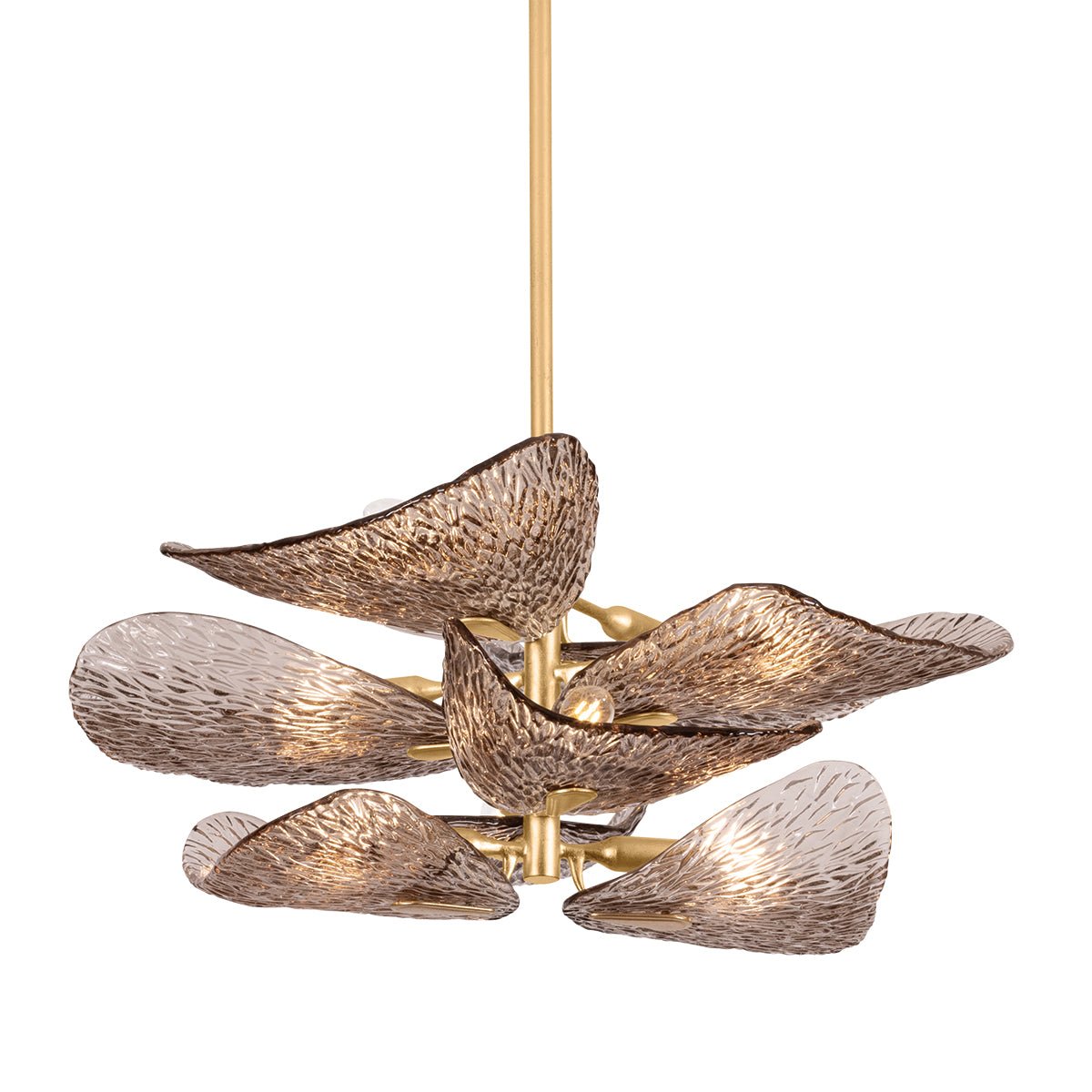 Celaline Chandelier Cardiff Piastra Glass Petal Layered Bronze