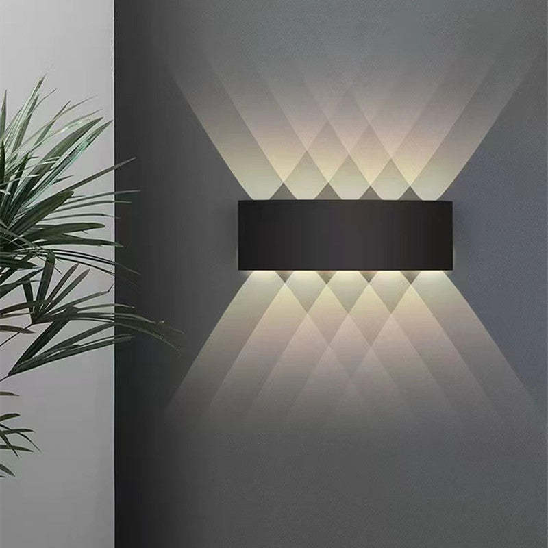 Ray Modern Rectangular Outdoor Wall Lamp Water-Wave - Neutral Decor