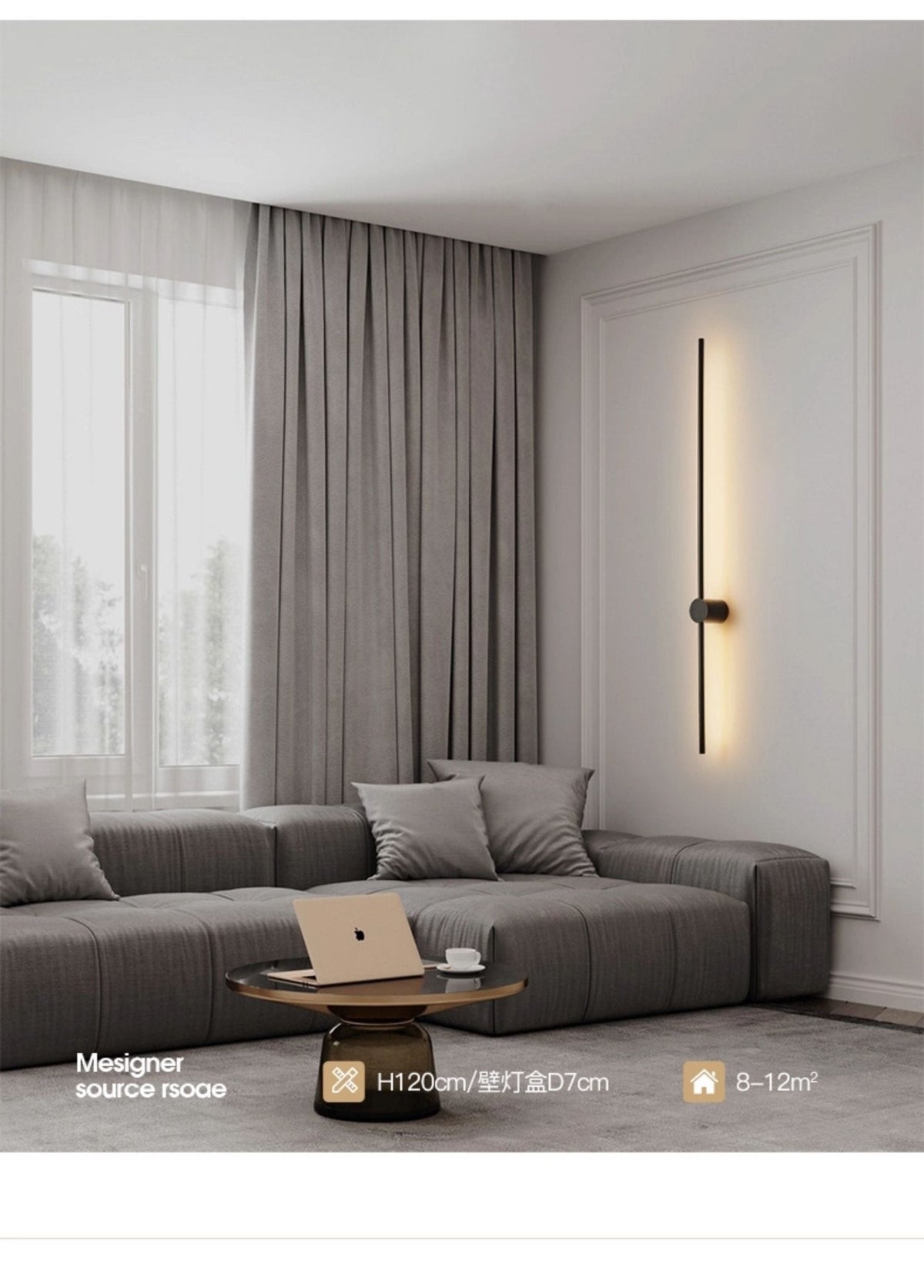 Nestx Brass Rod Minimalism Wall Lamp