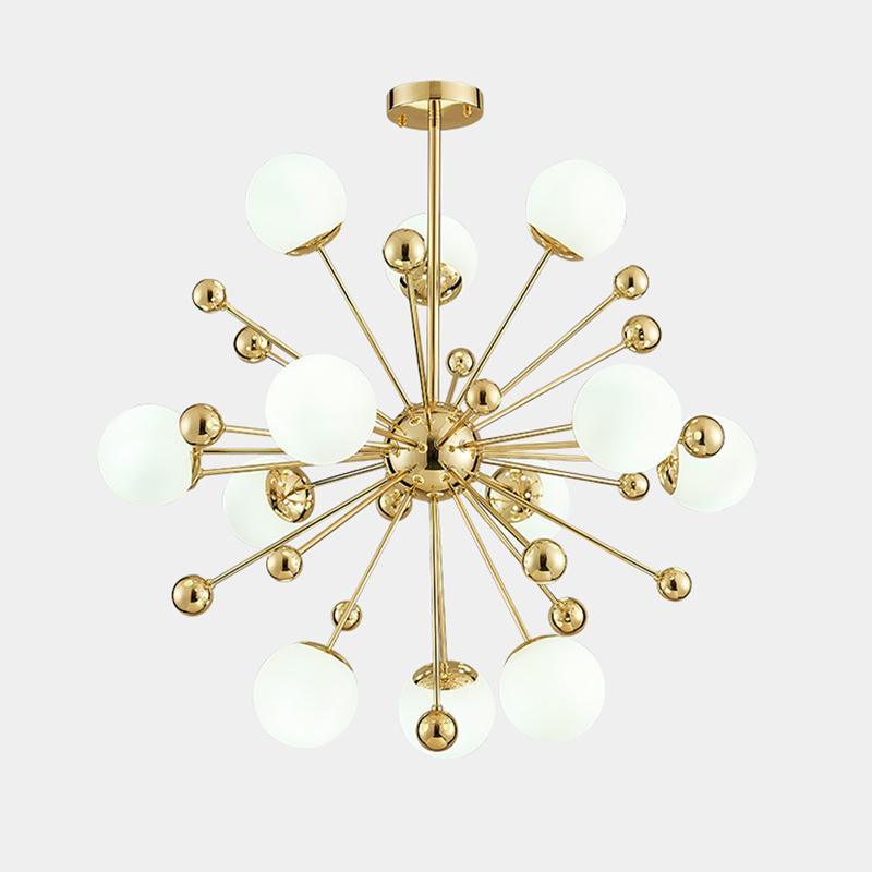 Caseraria Chandelier Brass Opal Globe