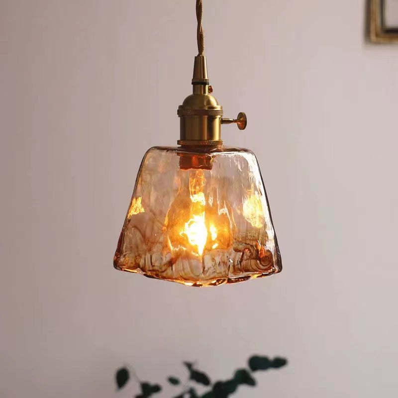 Arisha Vintage Style Industrial Pendant Light Retro Glass Brass - Neutral Decor