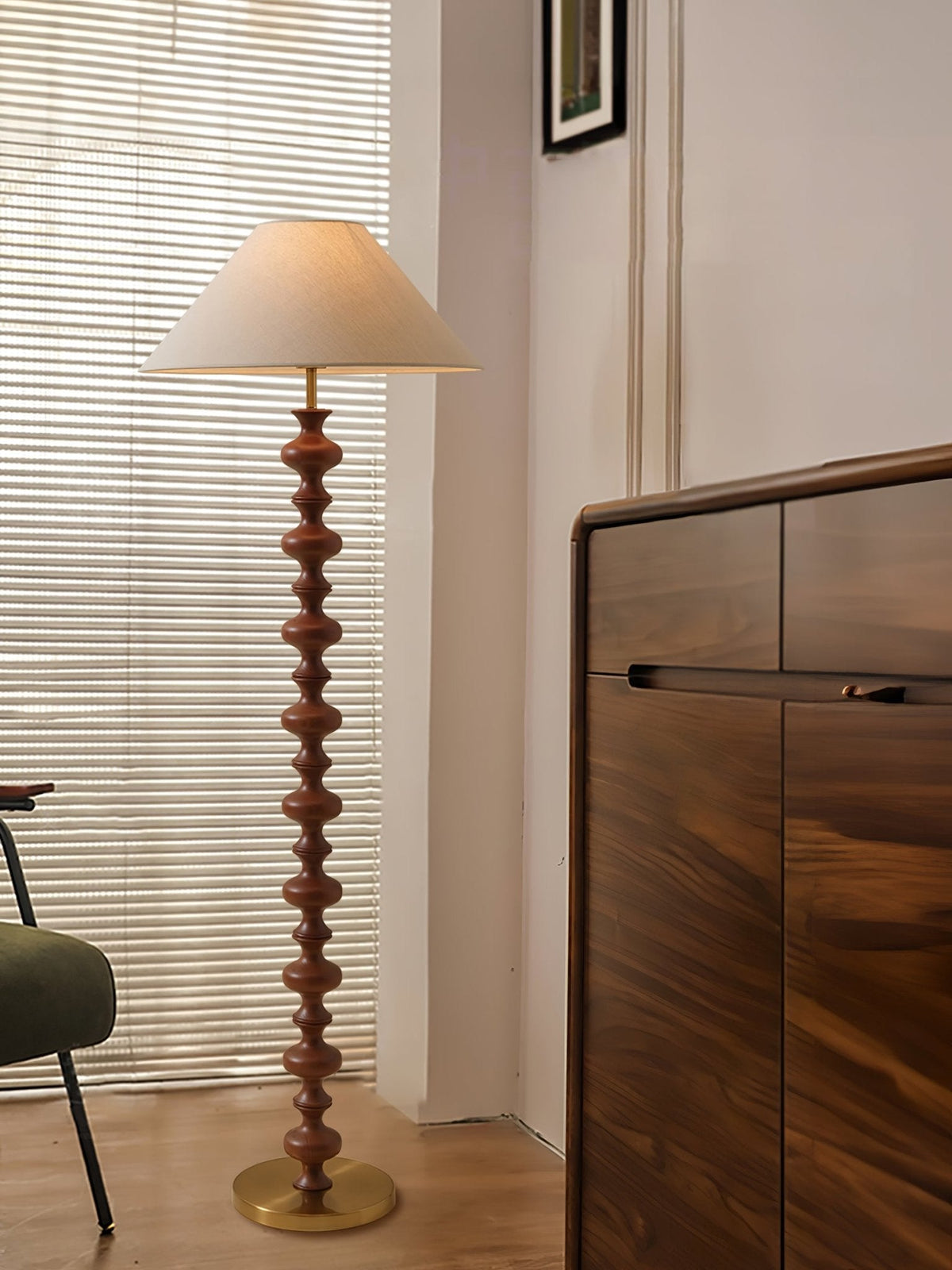 Sylirora Wood Fabric Floor Lamp