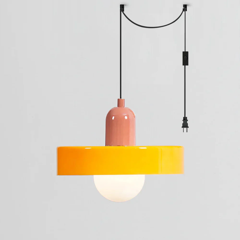 Jovial Minimalist Disc Orb Swag Glass Pendant Lights Plug-in