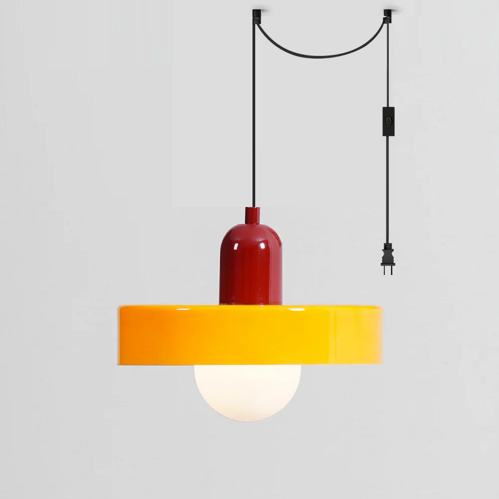 Jovial Minimalist Disc Orb Swag Glass Pendant Lights Plug-in
