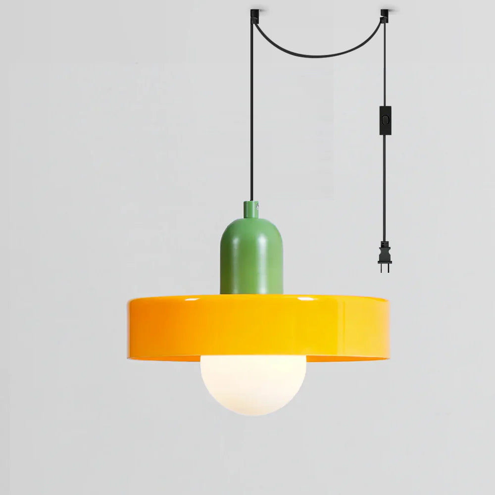 Jovial Minimalist Disc Orb Swag Glass Pendant Lights Plug-in