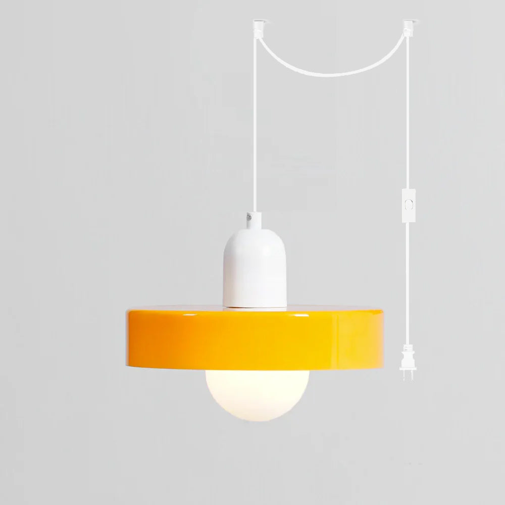 Jovial Minimalist Disc Orb Swag Glass Pendant Lights Plug-in