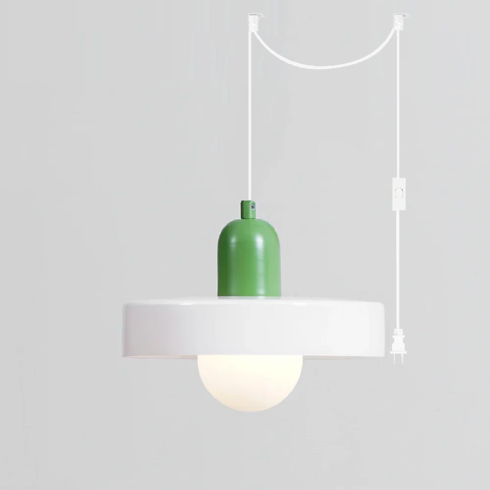 Jovial Minimalist Disc Orb Swag Glass Pendant Lights Plug-in