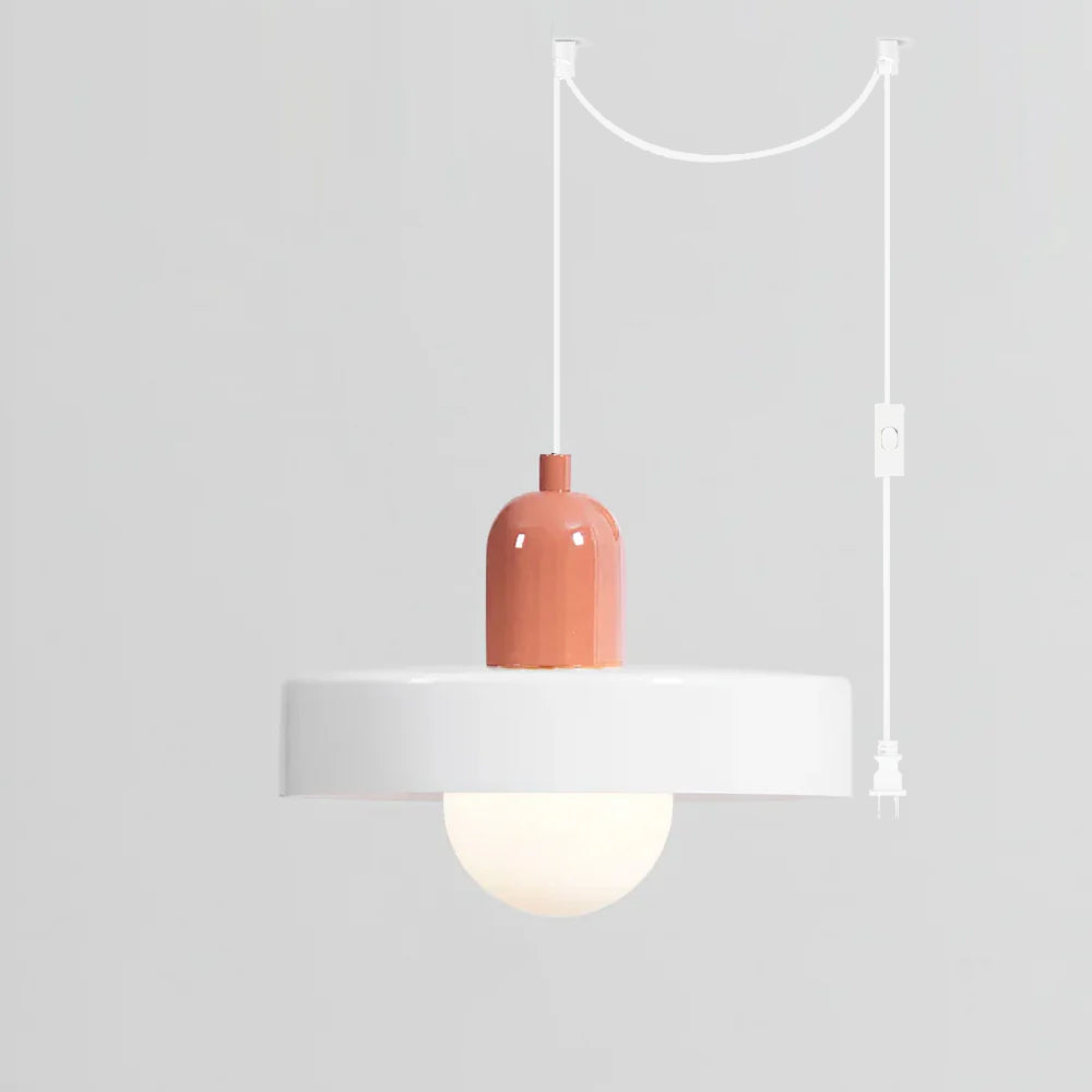 Jovial Minimalist Disc Orb Swag Glass Pendant Lights Plug-in