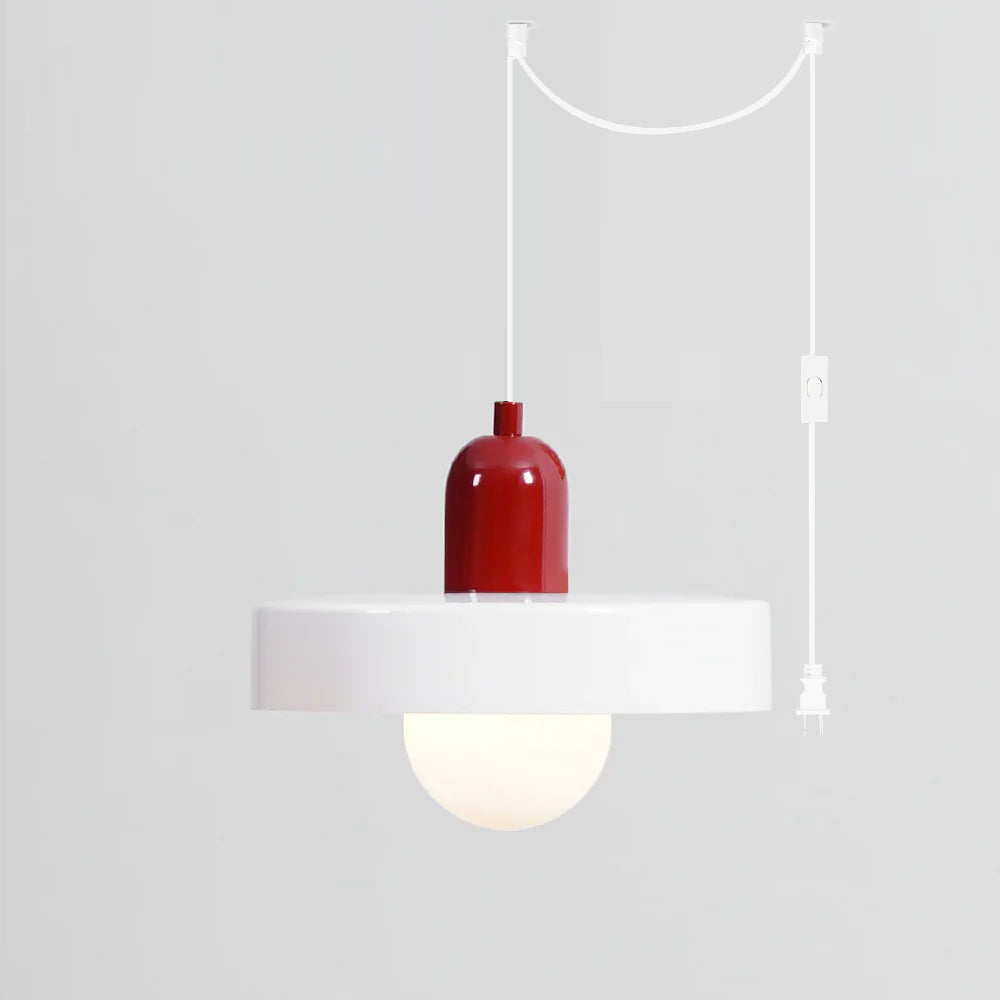 Jovial Minimalist Disc Orb Swag Glass Pendant Lights Plug-in