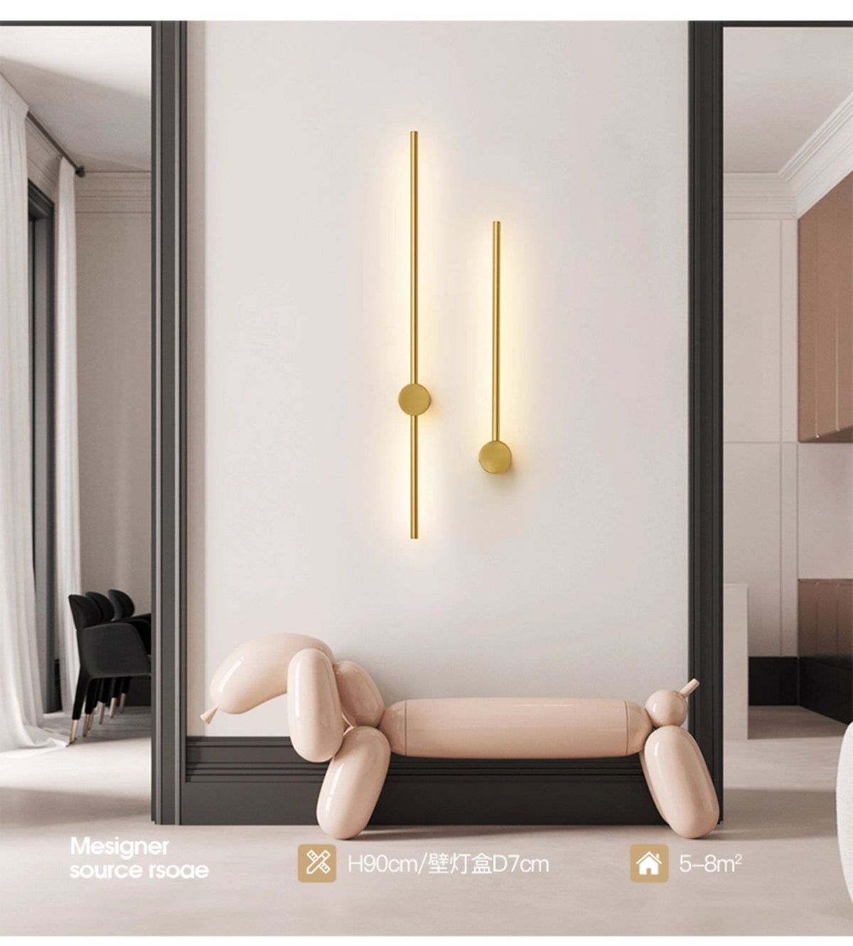 Nestx Brass Rod Minimalism Wall Lamp