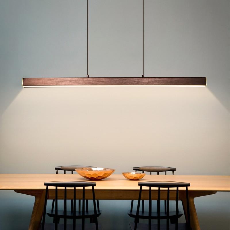 Thala Modern Linear Metal LED Pendant Light Black/Brown - Neutral Decor