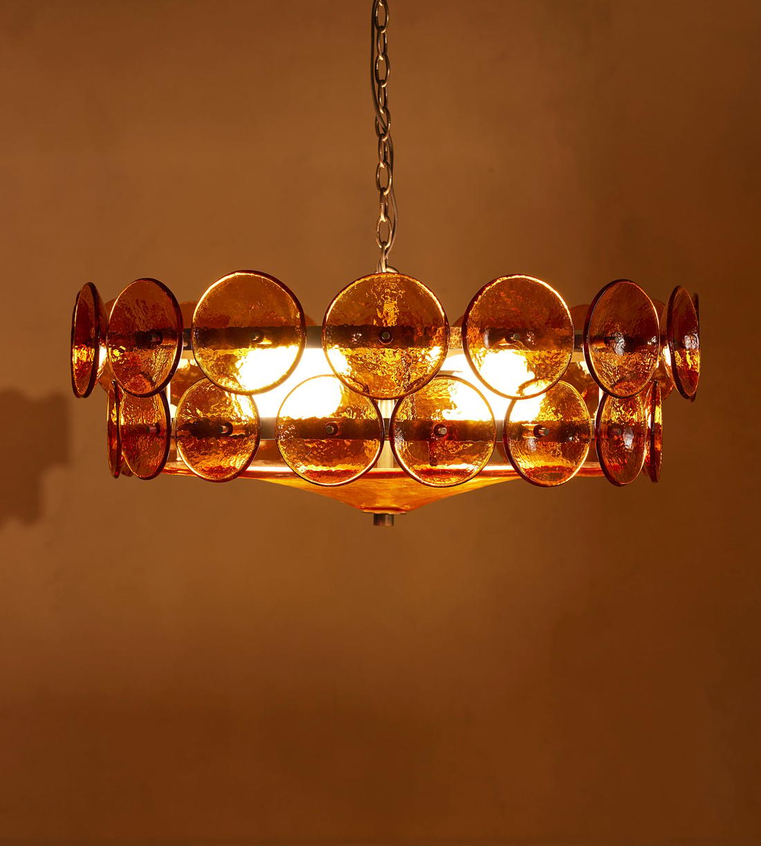 Eirinena Chandelier Murano Glass Disc Vintage