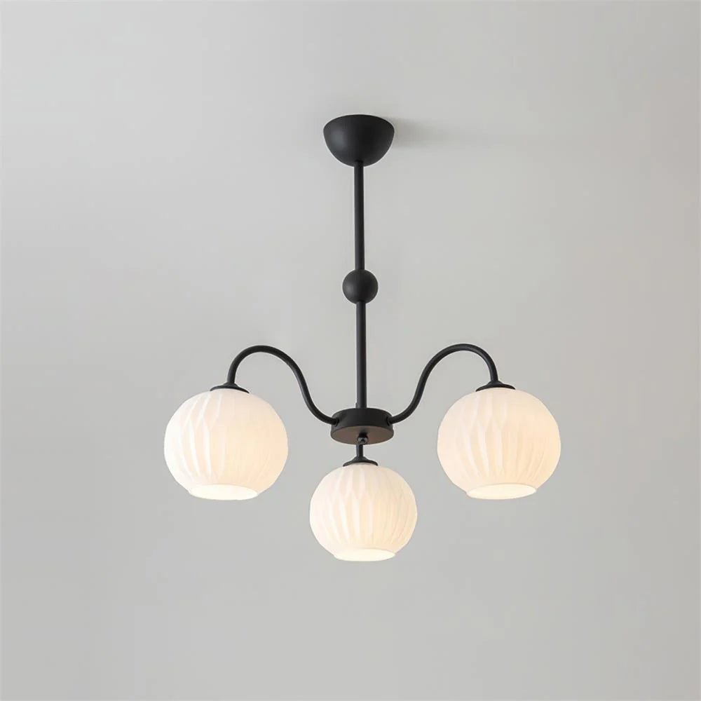 Velaaria Chandelier Green Ribbed Glass Modern 8-Light