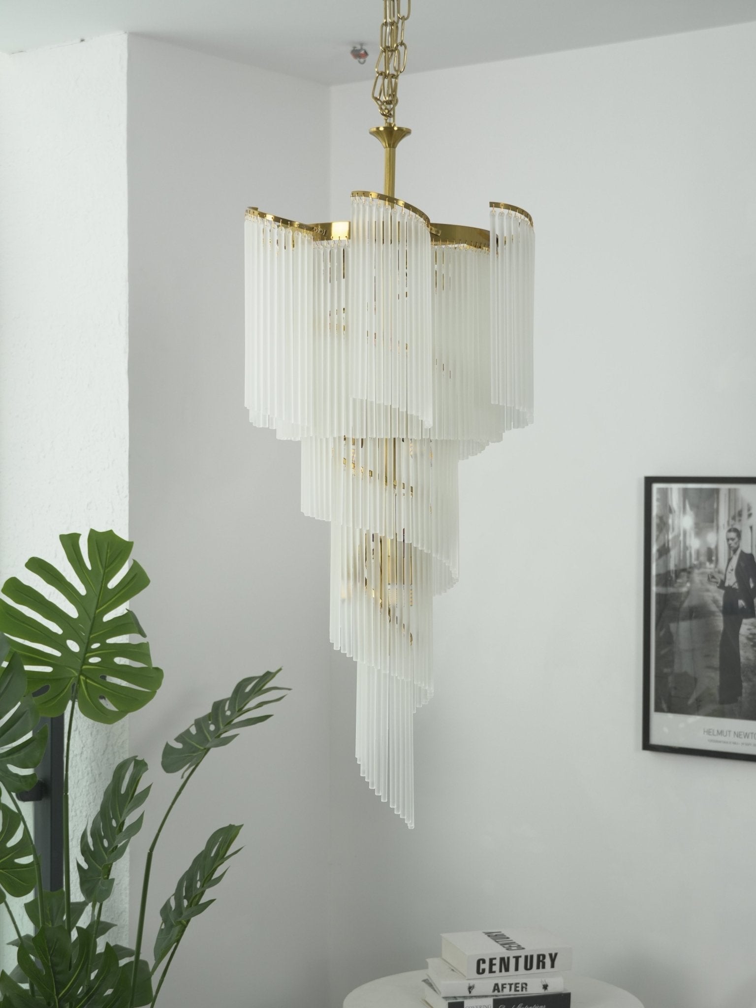 Daxv Ornate Spiral Cascade Glass Chandelier