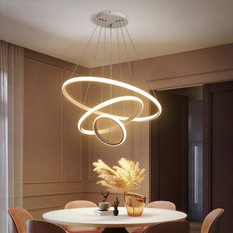 Arisha Modern Ring /Silicon Pendant Light, 2/3/4 Rings - Neutral Decor