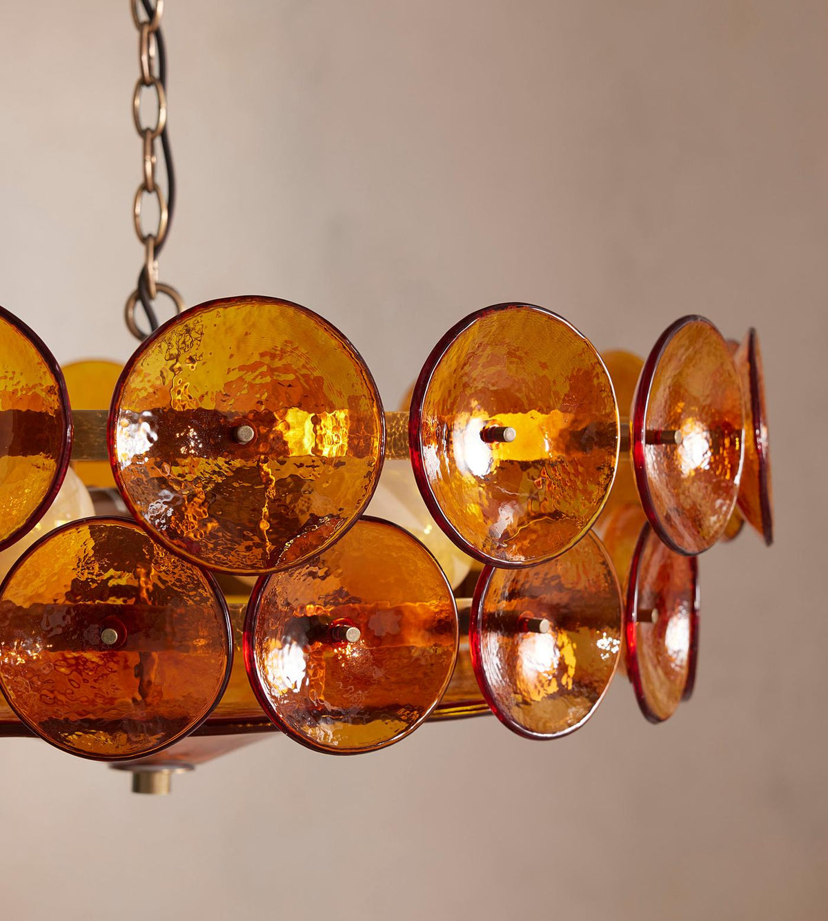 Eirinena Chandelier Murano Glass Disc Vintage