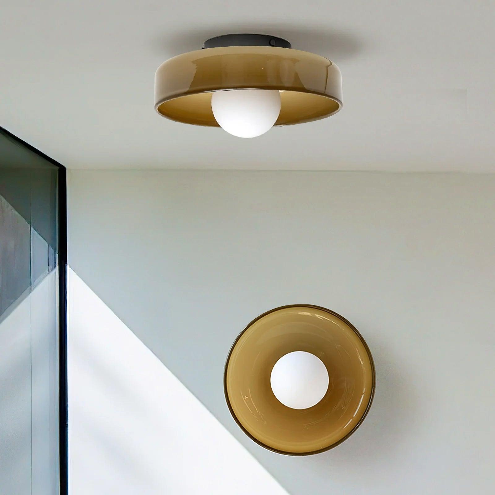 Solara Ceiling Lamp Orange Ring Playful Sculptural - Neutral Decor