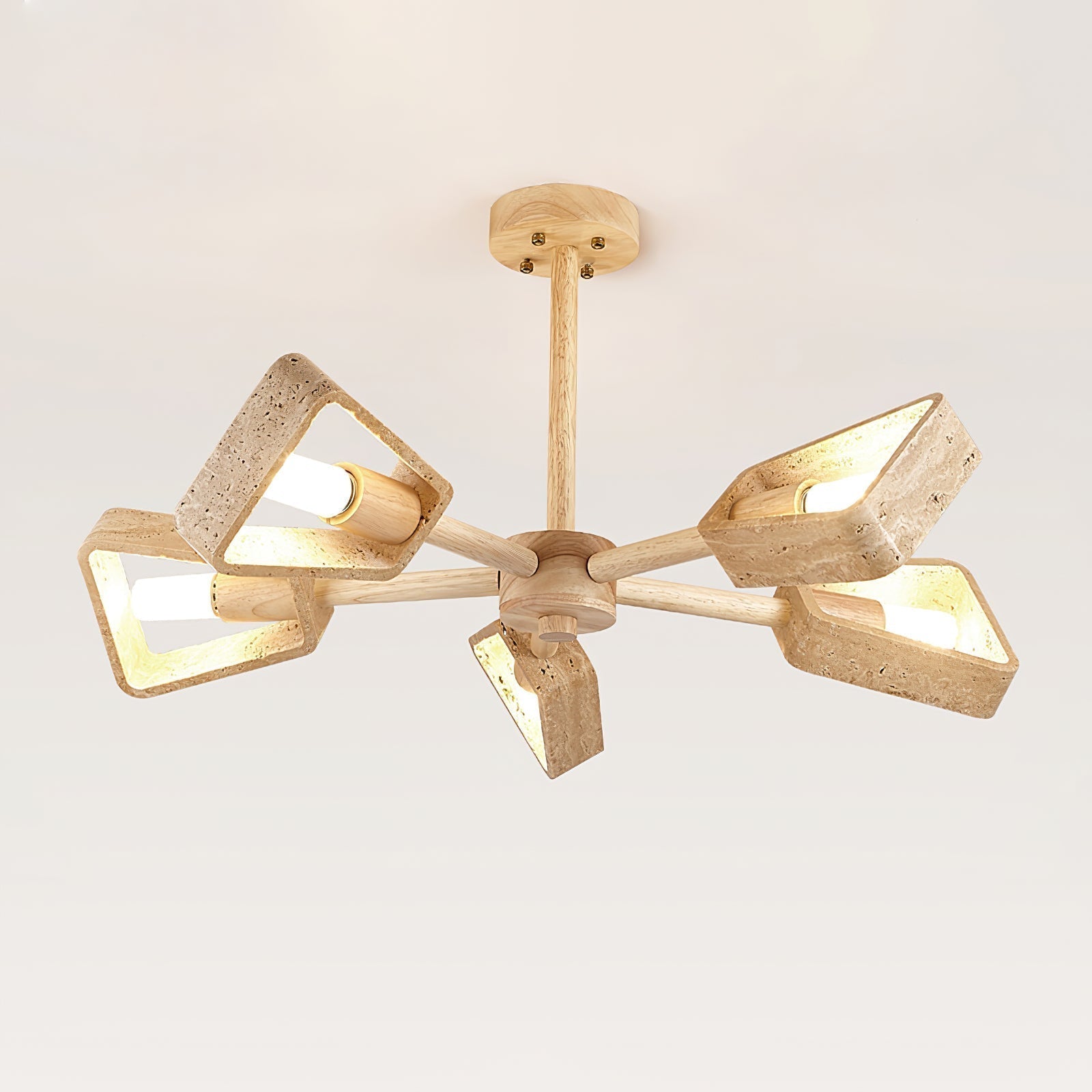 Hedra  Travertone  Geometric  Chandelier