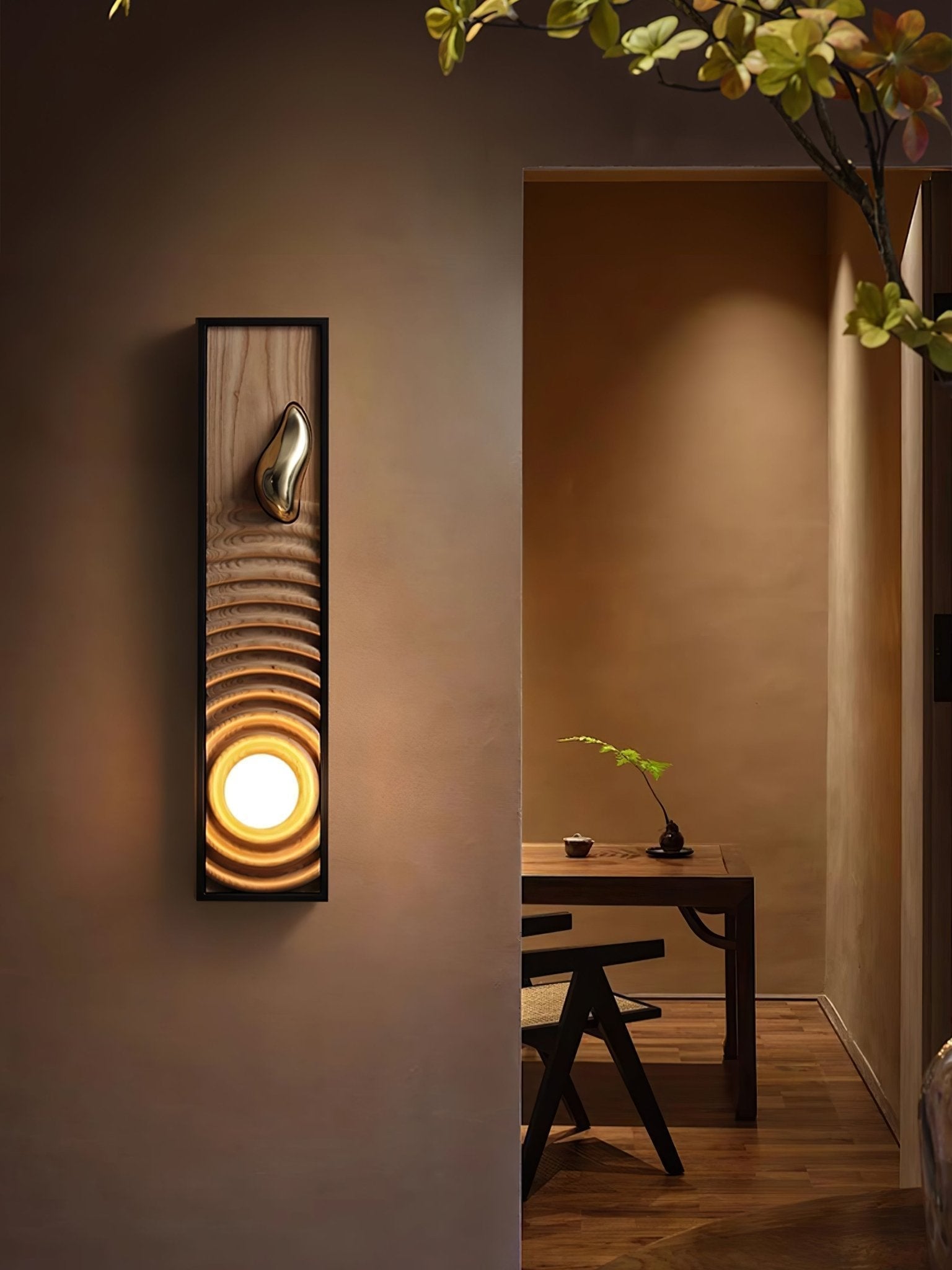 Caleb Vintage Wood Wall Lamp