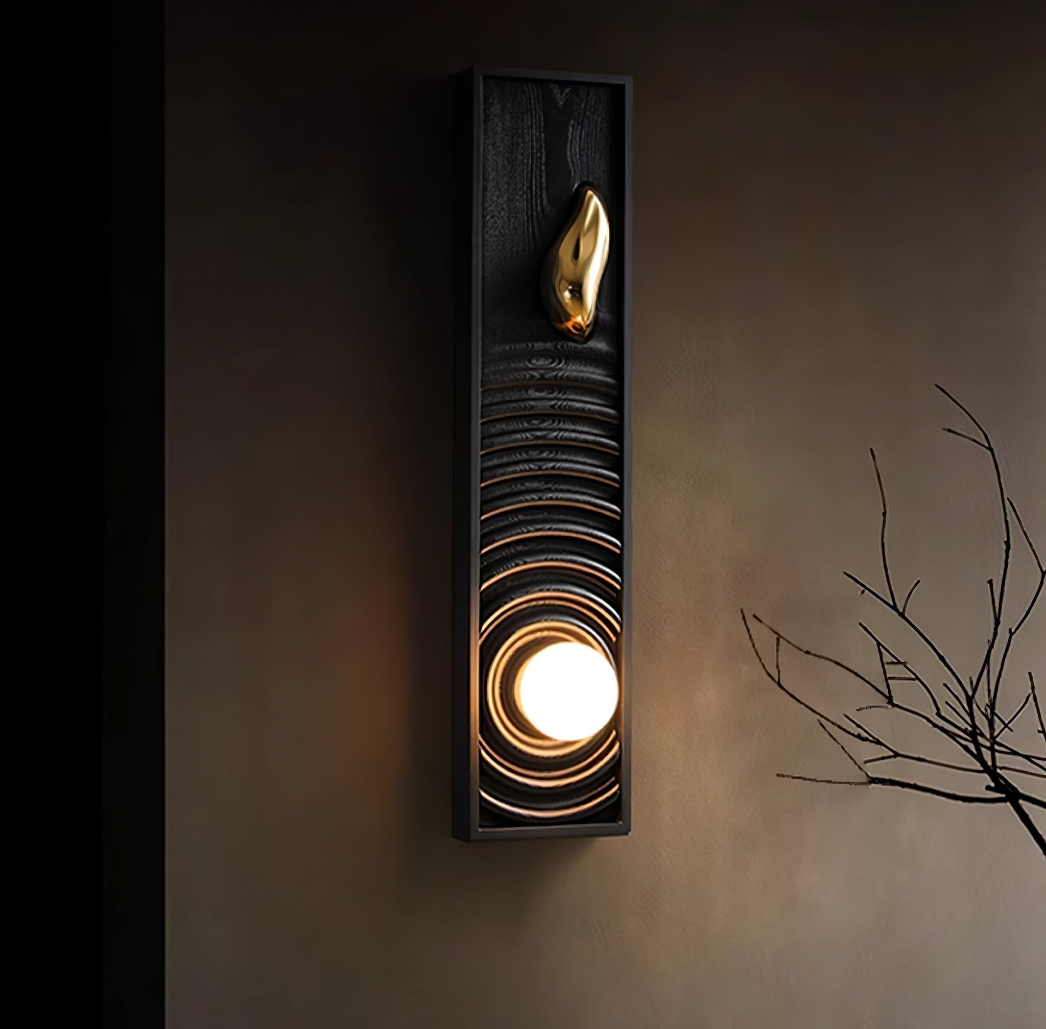 Caleb Vintage Wood Wall Lamp