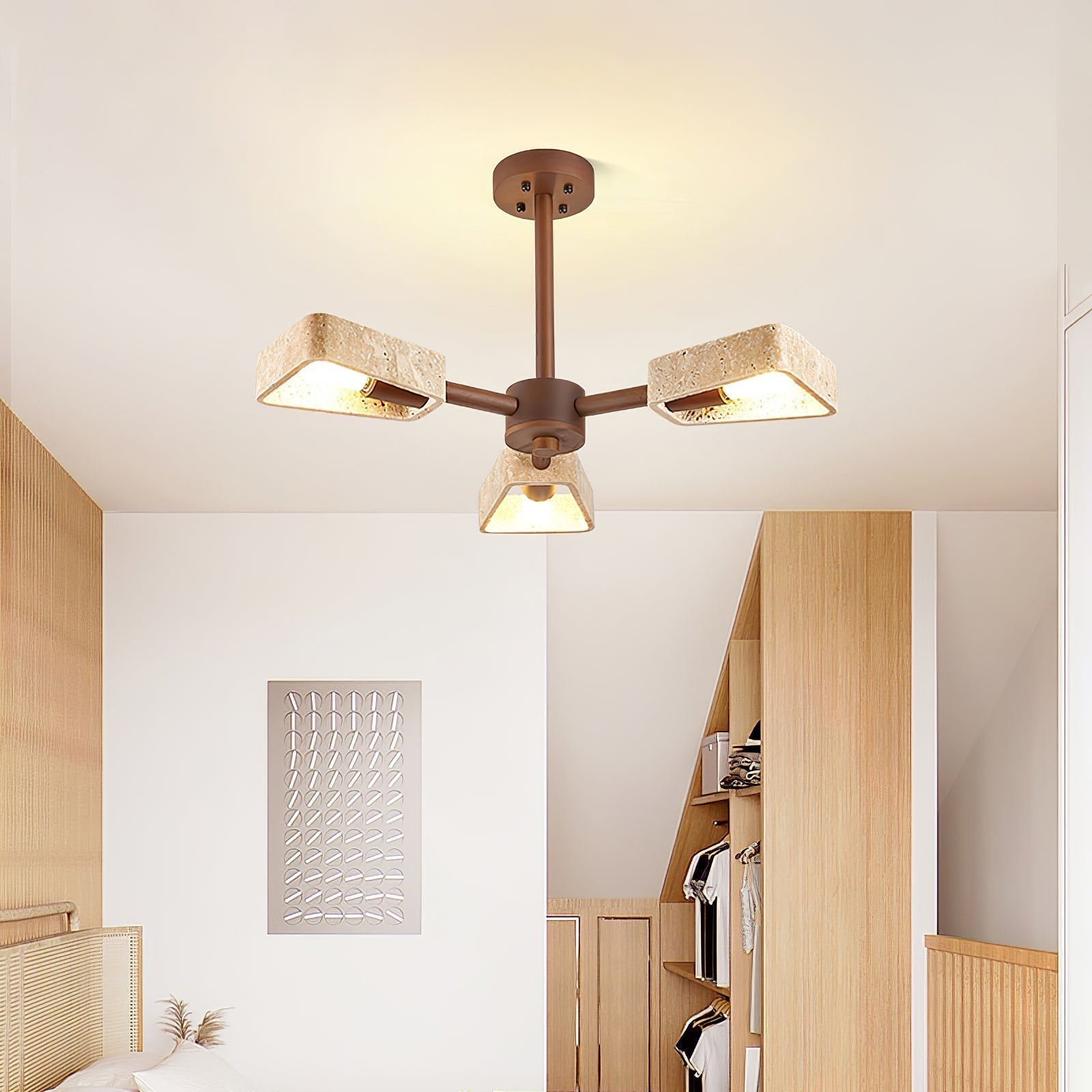 Hedra  Travertone  Geometric  Chandelier