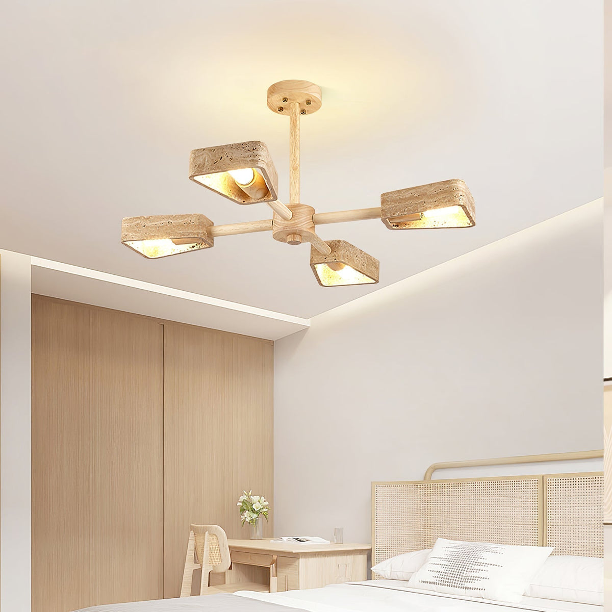 Hedra  Travertone  Geometric  Chandelier