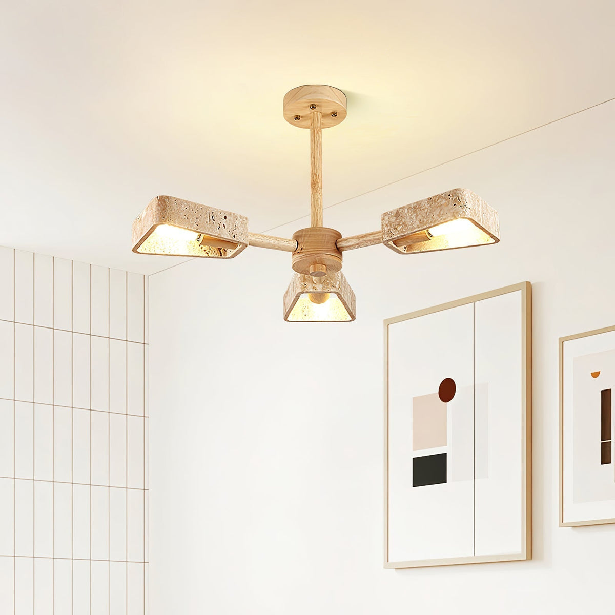 Hedra  Travertone  Geometric  Chandelier