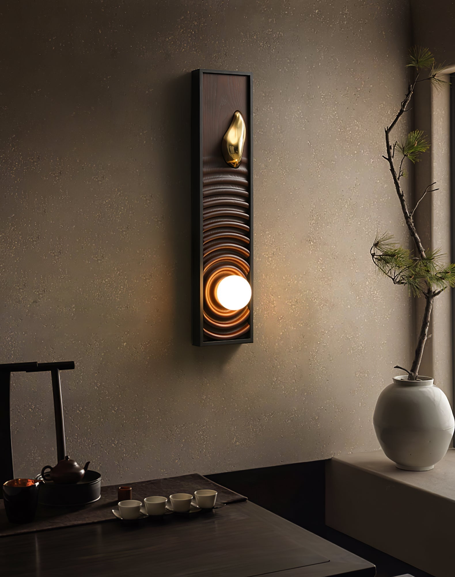 Caleb Vintage Wood Wall Lamp