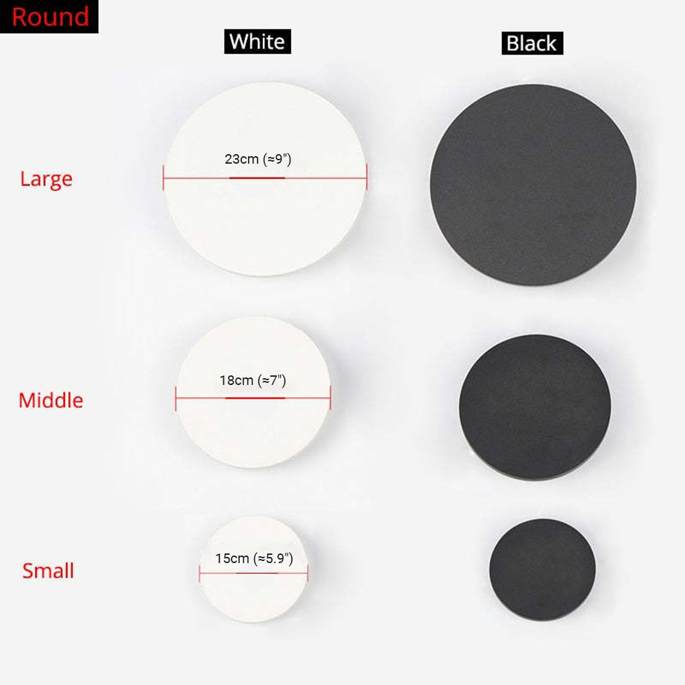 Klyne Minimalist Round/Square Outdoor Wall Lamp LED, Black/White - Neutral Decor