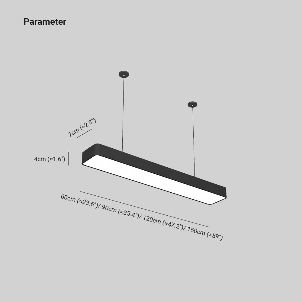 Arisha Minimalist Rectangular LED Pendant Light Acrylic Office - Neutral Decor