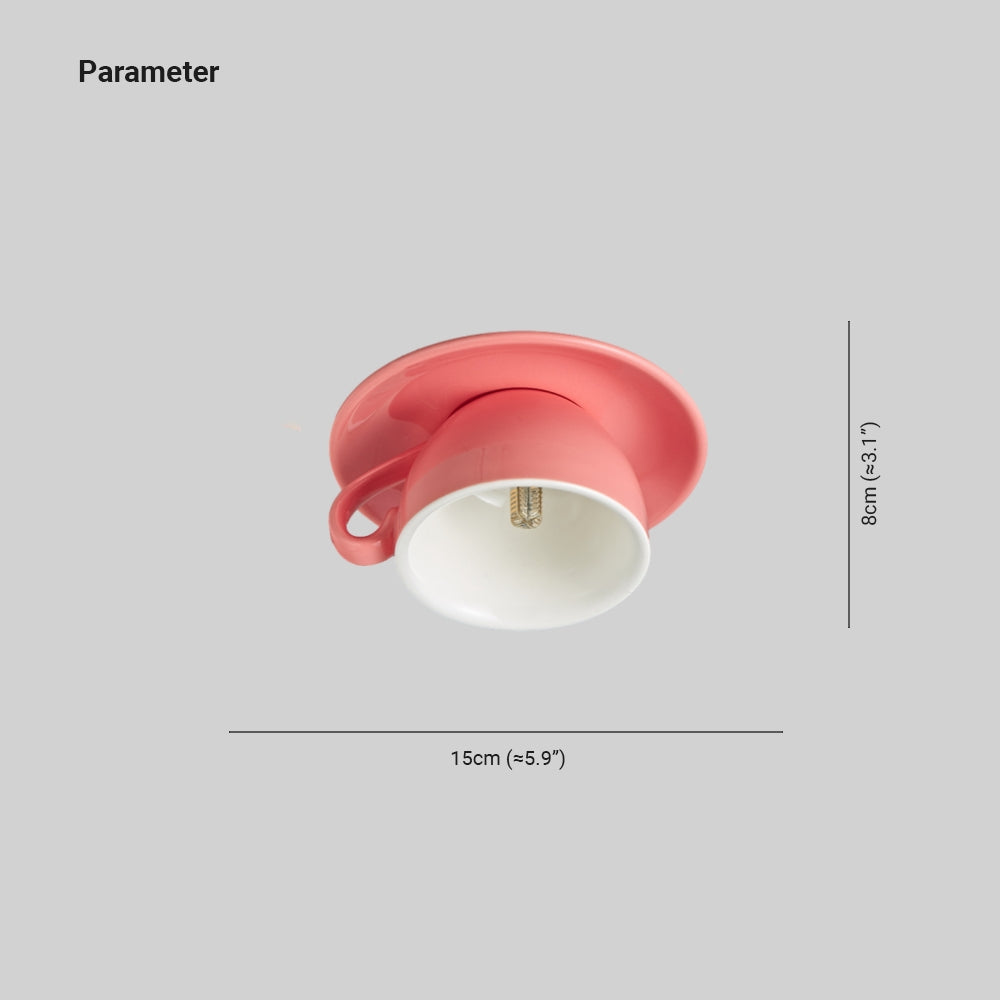 Valentina Modern Coffee Cups Ceramic Flush Ceiling Lighting - Neutral Decor