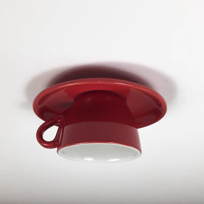Valentina Modern Coffee Cups Ceramic Flush Ceiling Lighting - Neutral Decor